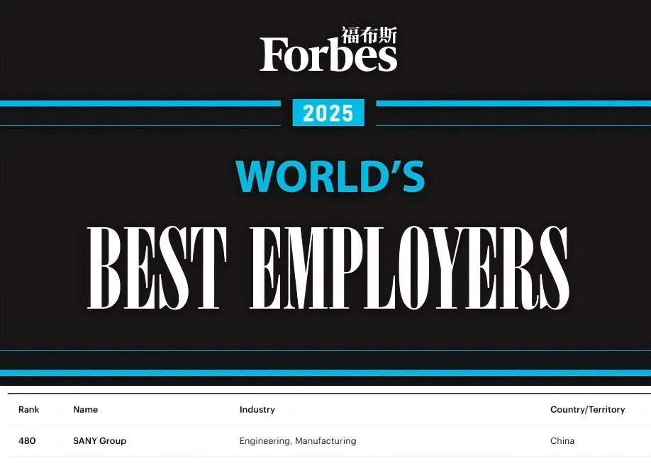 The world's best employer! Sany is listed on Forbes again